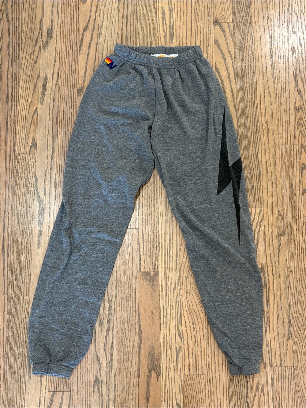 Aviator Nation Kids Gray Sweatpants with Black Lightning